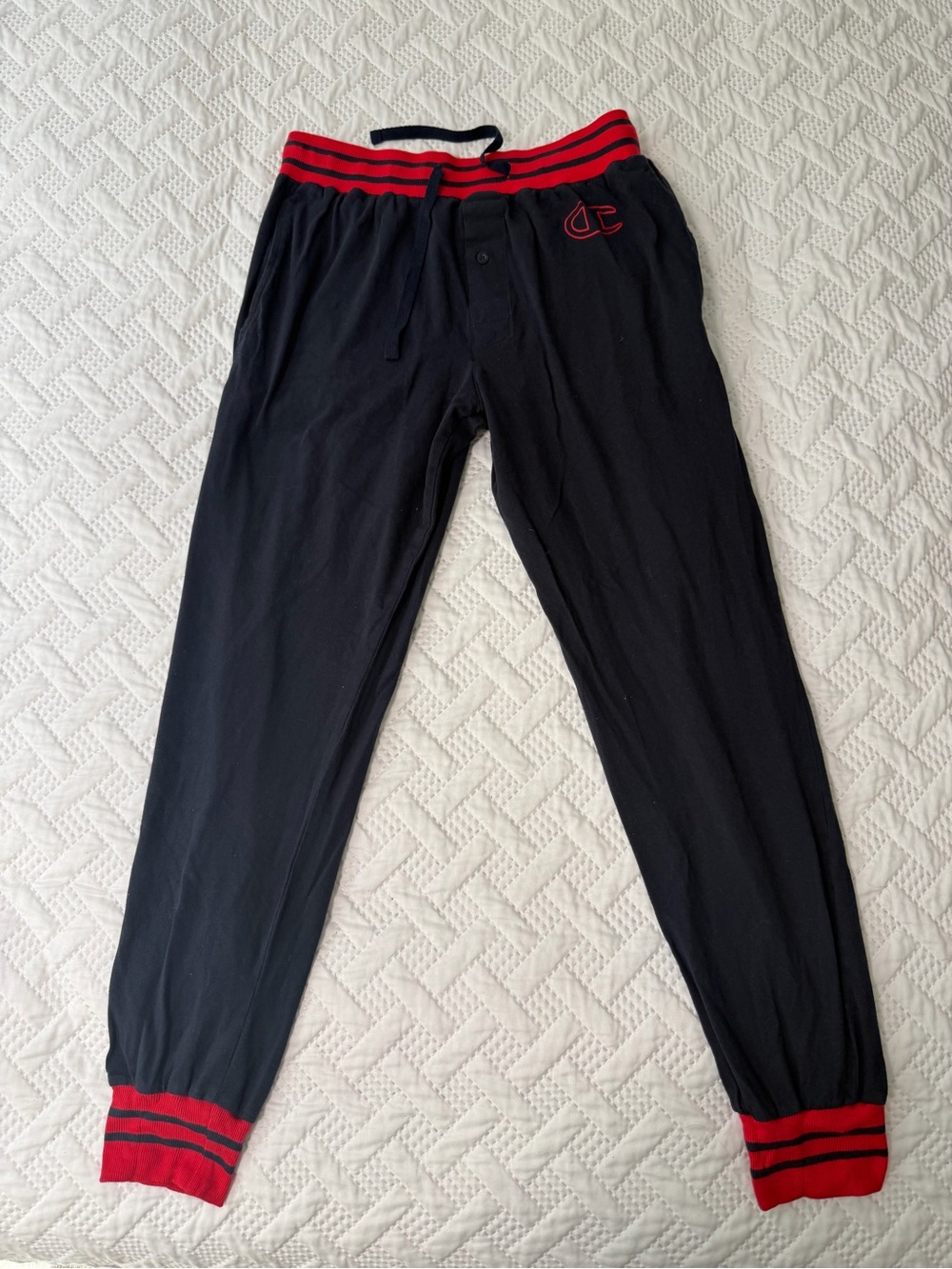 Champion Men Medium Navy Blue Red Lounge Pants Pyjama Bottoms